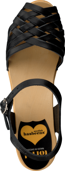 Swedish Hasbeens - Braided Sky High Black/Nature Sole