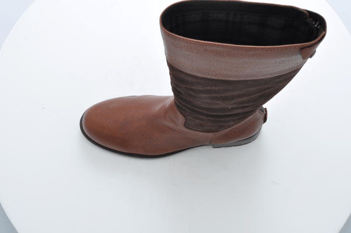 Flat Heel Long Boot Oily Calf Printed