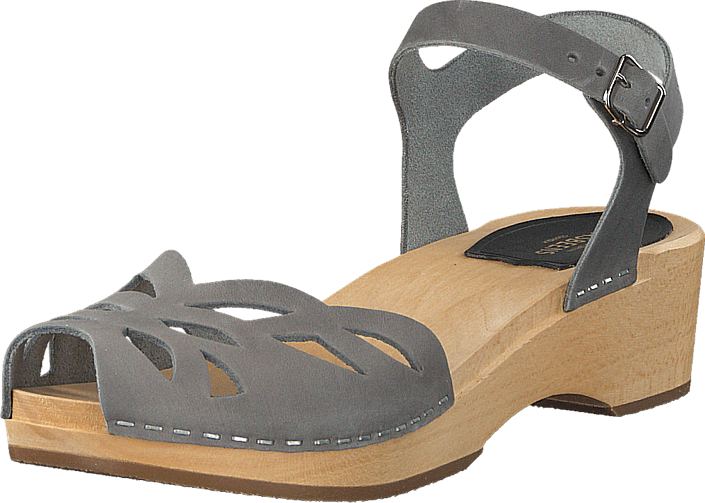 Køb Swedish Hasbeens Ornament Clog Dark Grey Nubuck Sko Online | FOOTWAY.dk