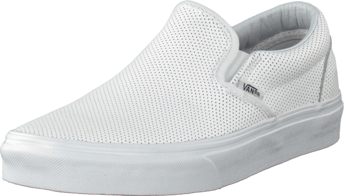 vans white perforated leather slip on