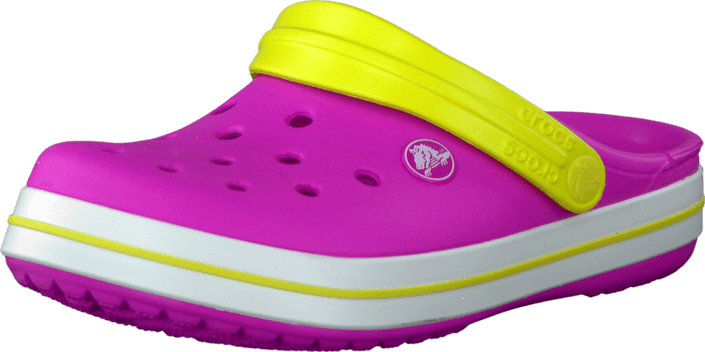 neon pink crocs