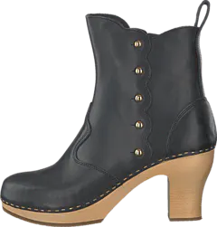 Swedish Hasbeens - Button Boot Black / Nature