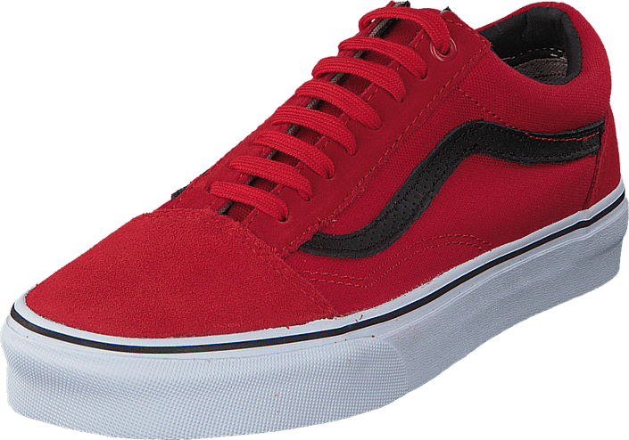 vans old skool red black