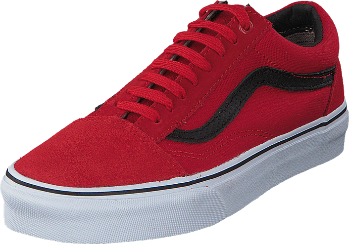 vans old skool red and black