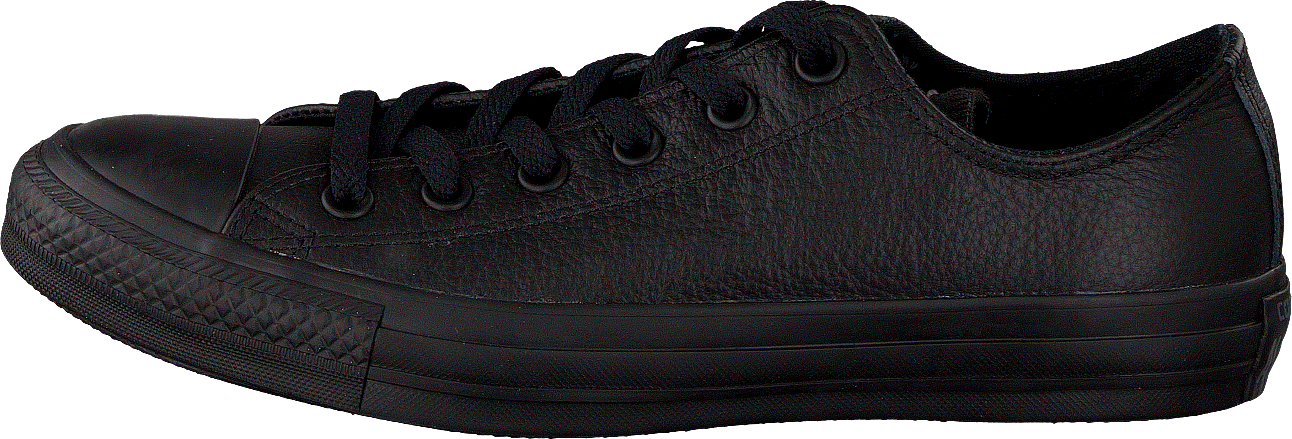 Chuck Taylor All Star Ox Leather Black Monochrome, Unisex, Scarpe, Sneakers, Sneakers, Nero, EU 42