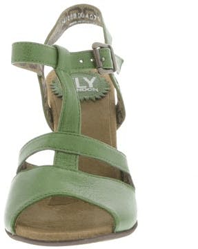 Fly London TRAM Ladies Leather Buckle Slingback Wedge Heeled Comfy Sandals Black Fly London TRAM Ladies Leather Buckle Slingback Wedge Heeled Comfy Sandals Black
