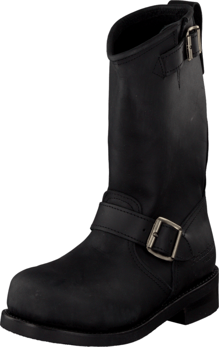 PrimeBoots - Engineer Mid-1 Old crazy black + nickel