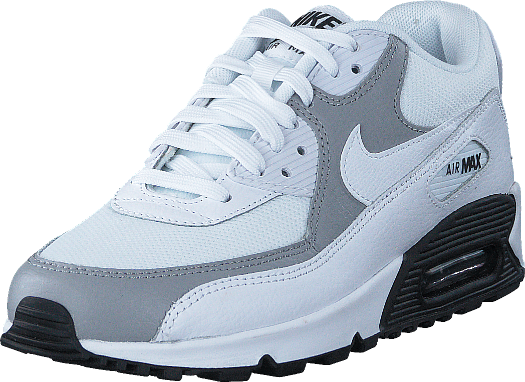 Wmns Air Max 90 White/White-Wolf Grey-Black