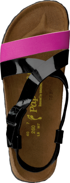 Papillio - Mykonos Slim Birkoflor Patent Black/Fuchsia