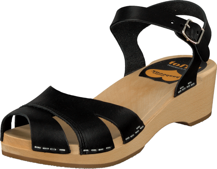 Swedish Hasbeens - Suzanne Debutant Black/Nature sole