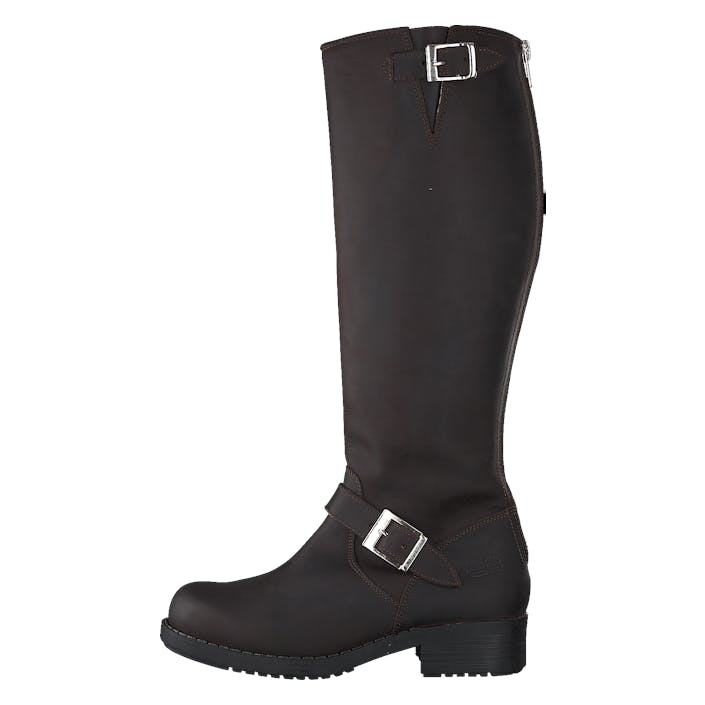 High Zip Back Brown Shiny Silver, Female, Topánky, Čižmy, Členkové topánky, Čierna/Hnedá/Šedá/Striebro, EU 35