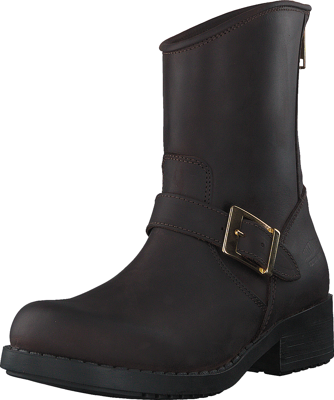 Low Boot Zip Back Brown/Shiny Gold