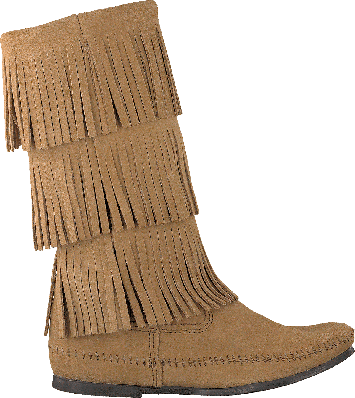3-Layer Fringe Boot Taupe Suede