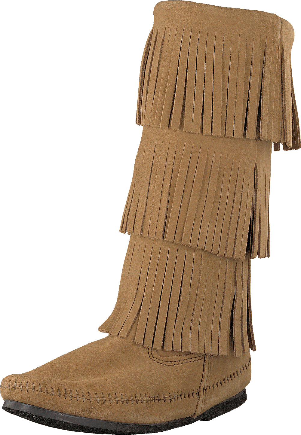 3-Layer Fringe Boot Taupe Suede