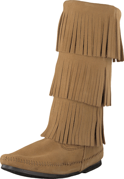 Minnetonka - 3-Layer Fringe Boot Taupe Suede