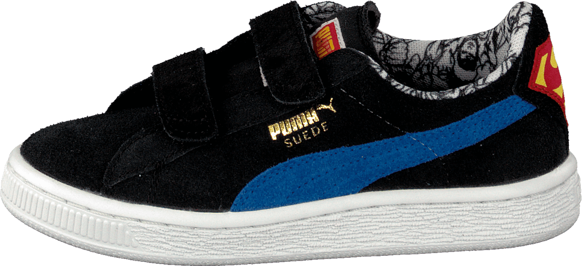 Suede Superman V Kids Blk/Blue