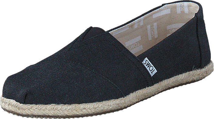 Toms - Seasonal Classics Black Washed Canvas Rope Sole