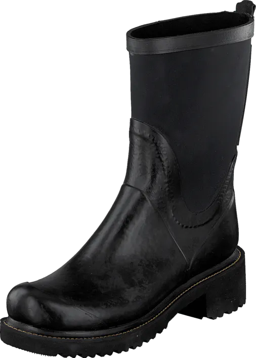 Ilse Jacobsen - Rubber Boot With Neoprene Shaft Black