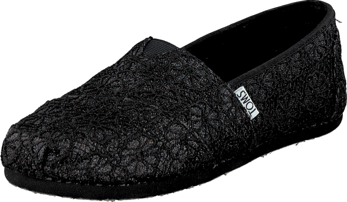 Toms - Wm Seasonal Classic Black crochet glitter