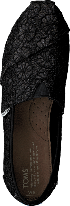 Toms - Wm Seasonal Classic Black crochet glitter