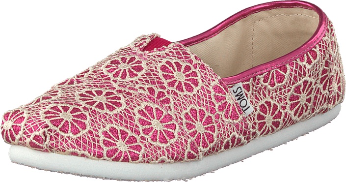 Toms - Seasonal classic youth Pink crochet glitter