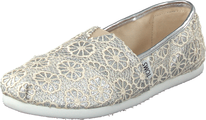 Kjøp Toms Seasonal classic youth Silver crochet glitter sko Kjøp Toms Seasonal Classics Silver Crochet Glitter sko
