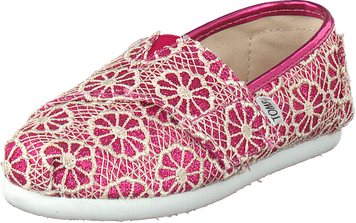Toms - Seasonal classic tiny Pink crochet glitter