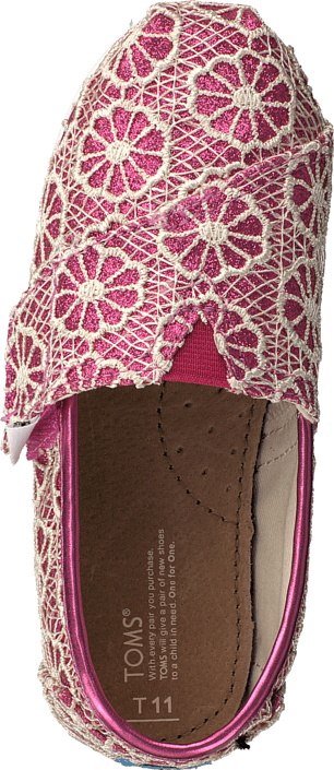 Toms - Seasonal classic tiny Pink crochet glitter