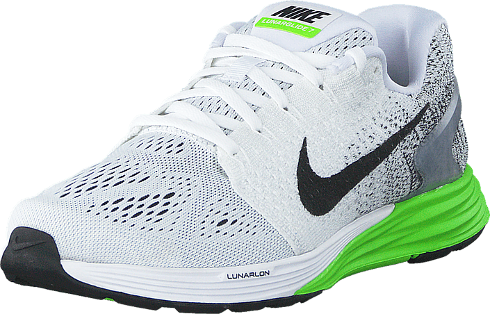 Nike Lunarglide 7 White/Black-Electric Green