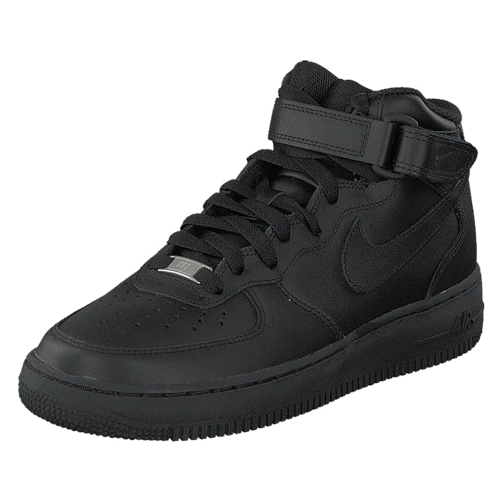 Wmns Air Force 1 Mid '07 Le Black/Black, Female, Skor, Mid Top Shoes, Svart, EU 36