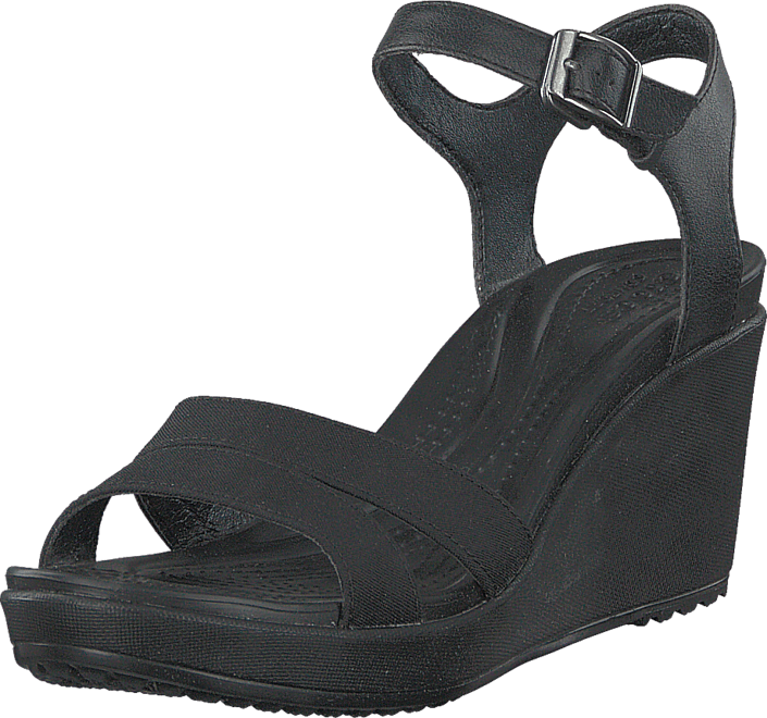 Crocs - Leigh II Ankle Strap Wedge W Black/Black