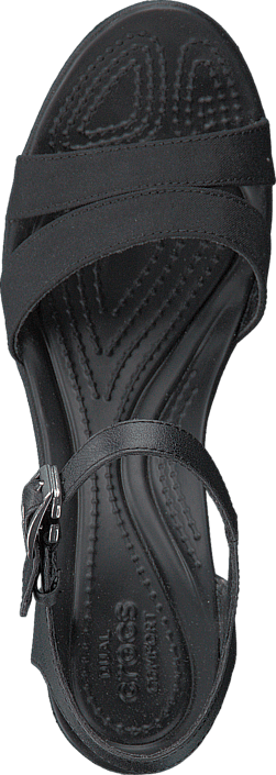 Crocs - Leigh II Ankle Strap Wedge W Black/Black
