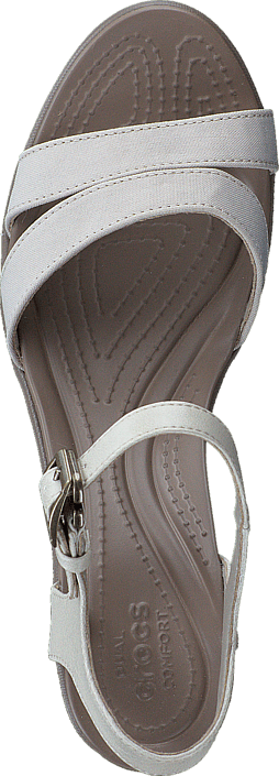 Crocs - Leigh II Ankle Strap Wedge W Oatmeal/Khaki