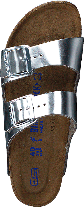 Birkenstock - Arizona Smooth Leather Silver Metallic