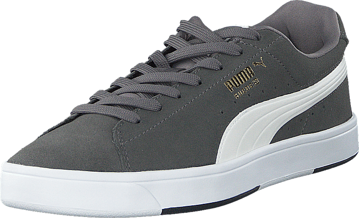 Suede S Steel Gray-White-New Gold