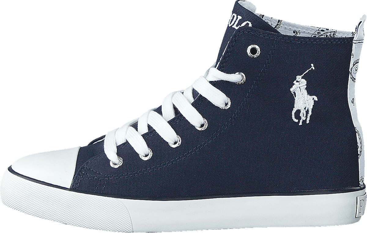 Harbour Hi JR Navy Canvas -White