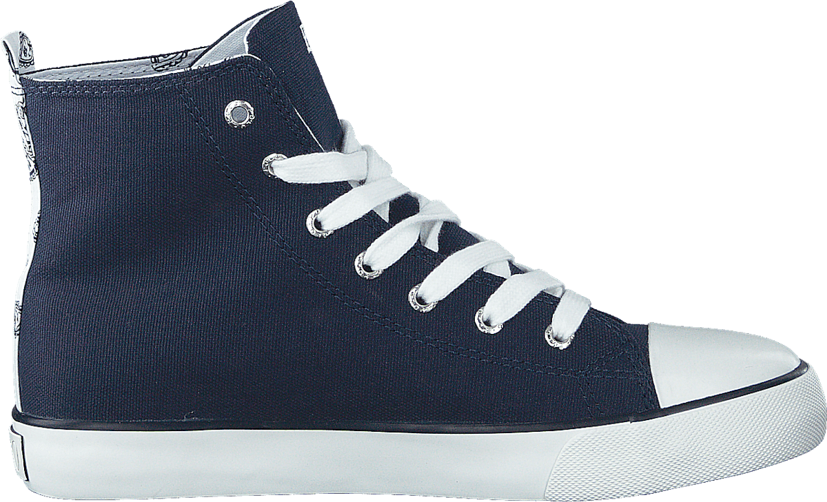 Harbour Hi JR Navy Canvas -White