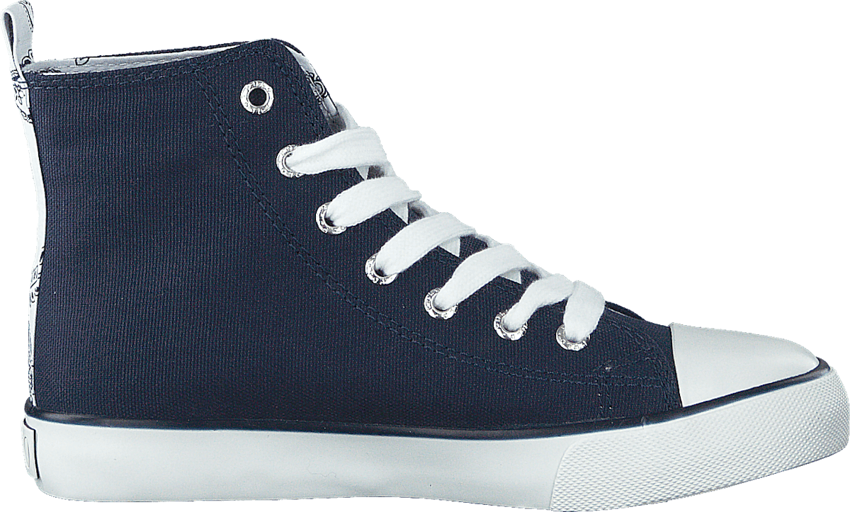 Harbour Hi Kids Navy Canvas -White