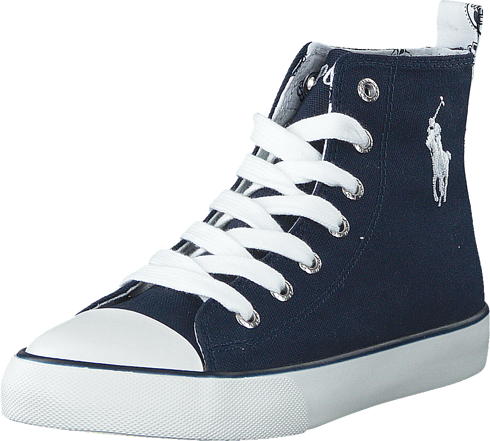 Harbour Hi Kids Navy Canvas -White