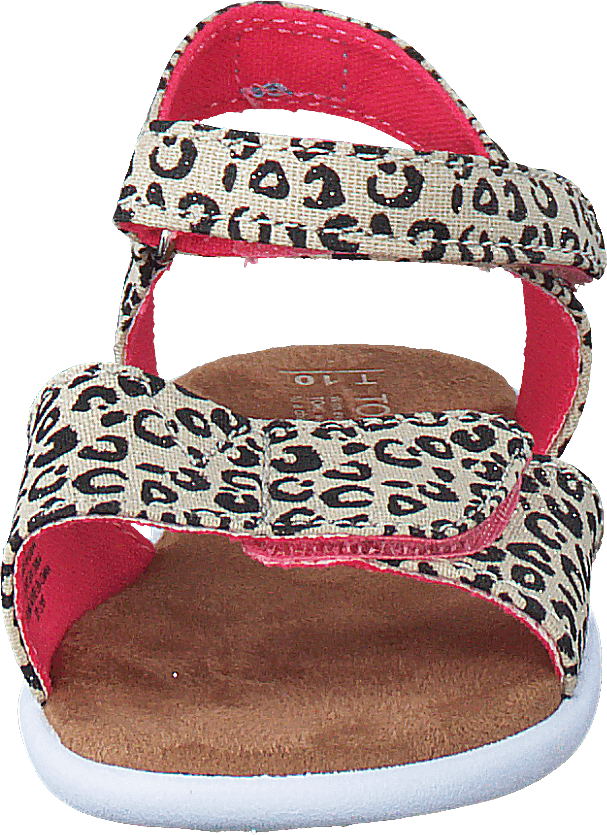Strappy Sandal Cheetah Metallic Linen