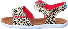 Toms - Strappy Sandal Cheetah Metallic Linen