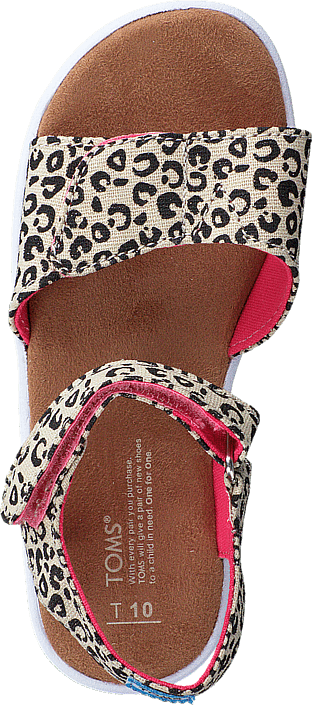 Toms - Strappy Sandal Cheetah Metallic Linen