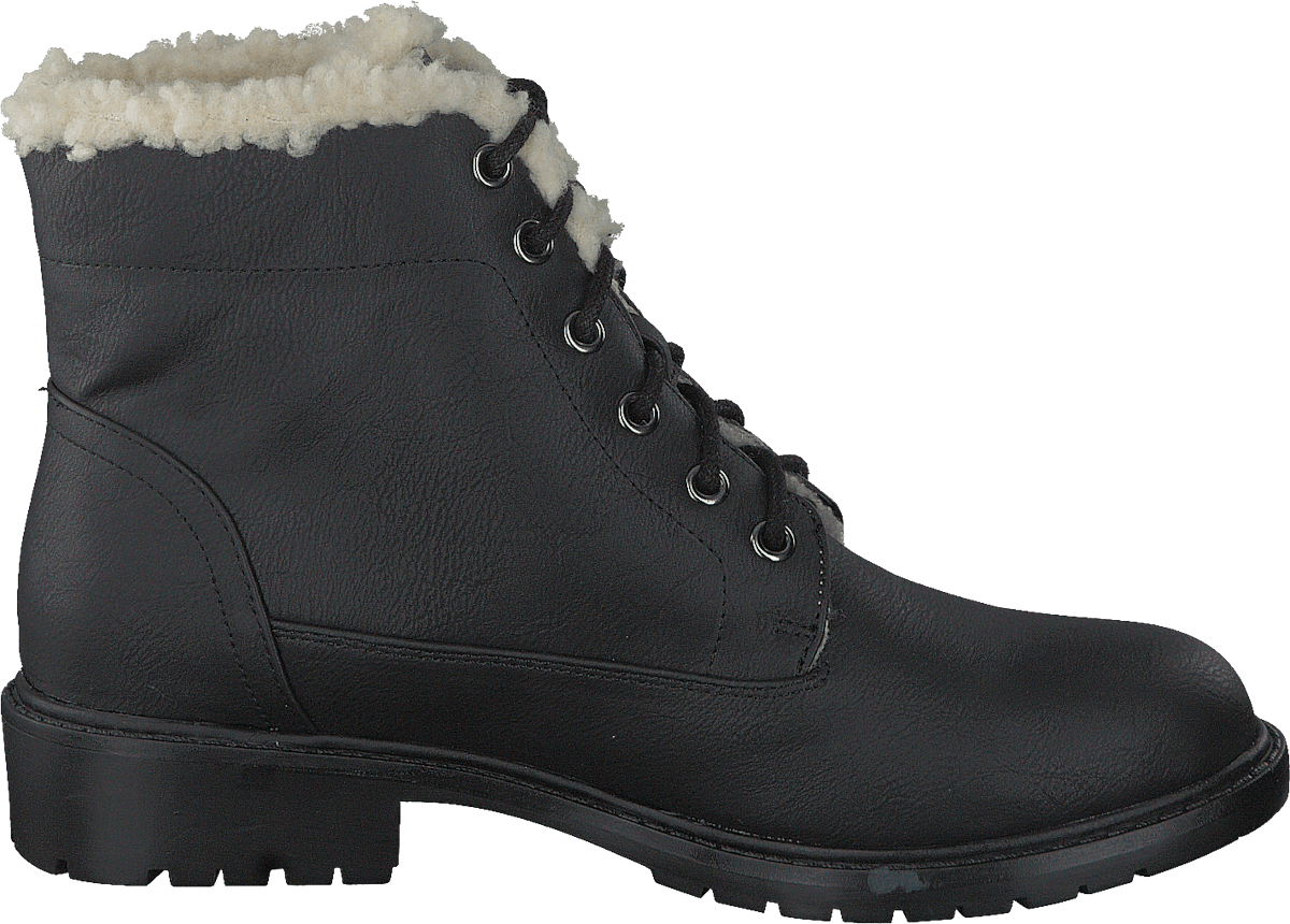 Laced Up Warm Boot Black