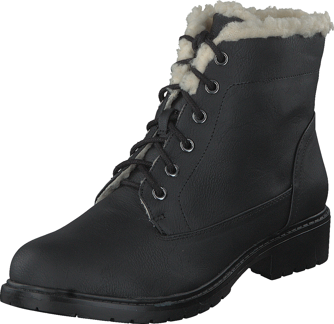 Laced Up Warm Boot Black