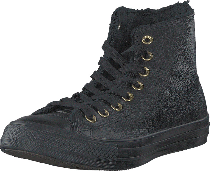 Converse - All Star Shearling Leather-Hi Black/Black/Black