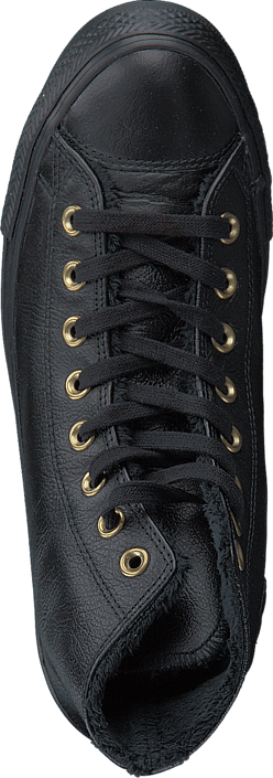 Converse - All Star Shearling Leather-Hi Black/Black/Black