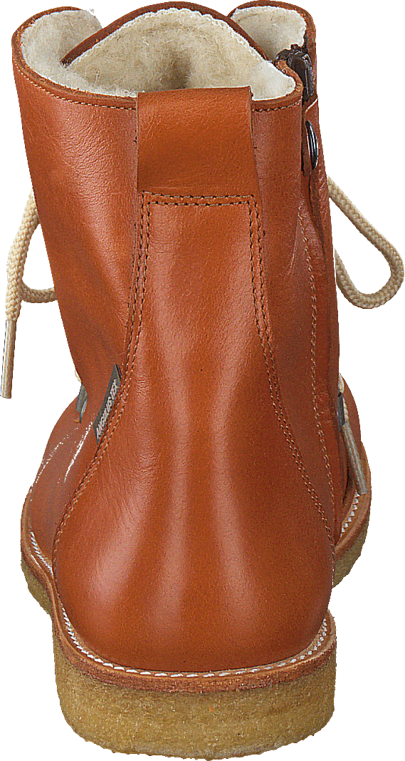 TEX-boot w. zipper and laces Cognac/Cognac