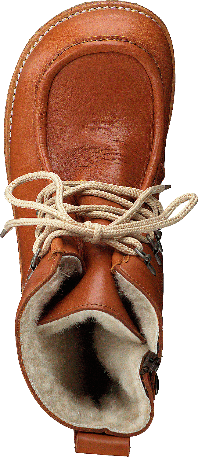 TEX-boot w. zipper and laces Cognac/Cognac