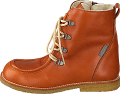 Angulus - TEX-boot w. zipper and laces Cognac/Cognac