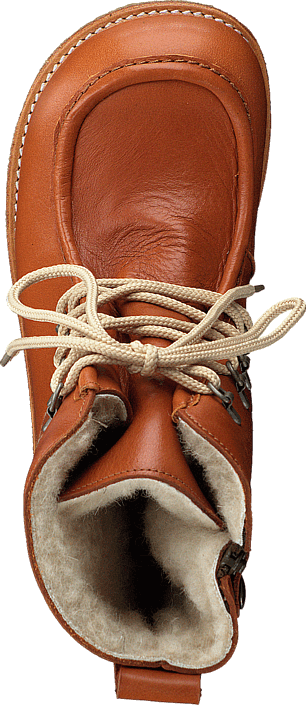Angulus - TEX-boot w. zipper and laces Cognac/Cognac
